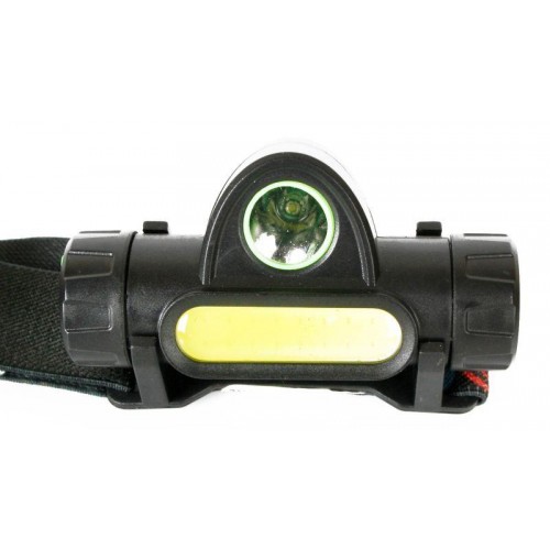 Фонарь аккумуляторный налобный E1340 XPE + COB LED 3Вт 2 режима аккум. 3.7В магнит диммир. черн. (бокс) Ultraflash 14268