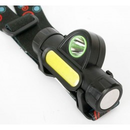 Фонарь аккумуляторный налобный E1340 XPE + COB LED 3Вт 2 режима аккум. 3.7В магнит диммир. черн. (бокс) Ultraflash 14268