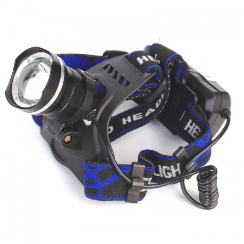 Фонарь аккумуляторный налобный LED5337 3.7В 1LED 5Вт фокус 2 ак. 3 режима USB бокс черн. Ultraflash 15016