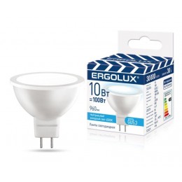 Лампа светодиодная LED-JCDR-10W-GU5.3-4K JCDR 10Вт рефлектор 4500К бел. GU5.3 180-240В ПРОМО Ergolux 15562