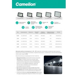 Прожектор светодиодный LFL-2004 C02 LED SMD 20Вт IP65 6500К 2000лм 230В 113х102х24 черн. Camelion 16330