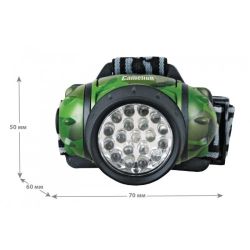 Фонарь налобный LED 5313-19F 4ML (19LED 4 режима; 3хR03 в комплекте; камуфляж) Camelion 7538