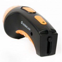 Фонарь аккумуляторный LED3804 4LED аккум. SLA 220В пластик. черн./желт. (кор.) Ultraflash 9215