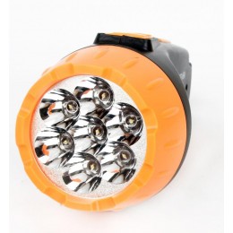 Фонарь аккумуляторный LED3807 7LED 2 режима аккум. SLA 220В пластик. черн./желт. (кор.) Ultraflash 9216
