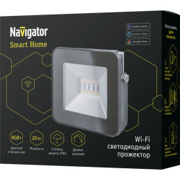 Прожектор светодиодный 14 559 Smart Home NFL-20-RGBWWW-BL-WIFI-IP65-LED 20Вт IP65 1600лм Wi-Fi черн. Navigator 14559