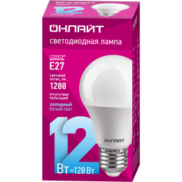 Лампа светодиодная 61 141 OLL-A60-12-230-6.5K-E27 12Вт грушевидная ОНЛАЙТ 61141
