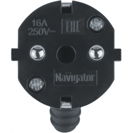 Вилка угловая 61 361 NCA-PL03-16A-E-WH с заземл. бел. Navigator 61361