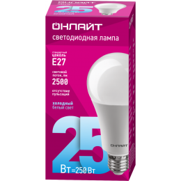 Лампа светодиодная 61 955 OLL-A60-25-230-6.5K-E27 25Вт ОНЛАЙТ 61955