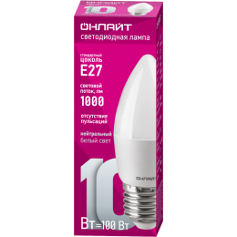 Лампа светодиодная 61 960 OLL-C37-10-230-4K-E27-FR 10Вт ОНЛАЙТ 61960