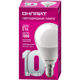 Лампа светодиодная 61 966 OLL-G45-10-230-4K-E14 10Вт ОНЛАЙТ 61966
