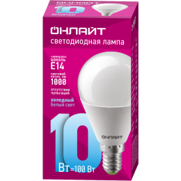 Лампа светодиодная 61 967 OLL-G45-10-230-6.5K-E14 10Вт ОНЛАЙТ 61967