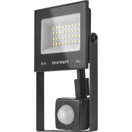 Прожектор светодиодный 61 984 OFL-02-30-4K-BL-IP65-LED-SNRA 30Вт 4000К IP65 2400лм с датчиком движения черн. ОНЛАЙТ 61984
