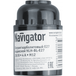 Патрон электрич. 71 606 NLH-BL-E27 карболитовый Navigator 71606