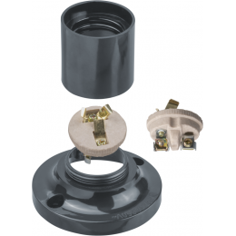 Патрон потолочный E27 71 608 NLH-BL-W2-E27 прямой карболит. черн. Navigator 71608