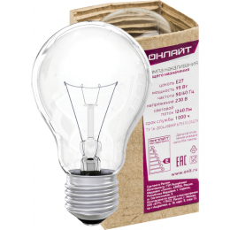 Лампа накаливания 71 664 OI-A-95-230-E27-CL 95Вт E27 220-230В ОНЛАЙТ 71664
