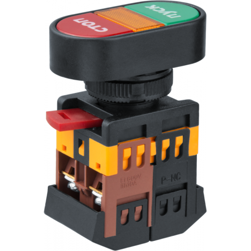 Кнопка d22мм 230В NO+NC 82 809 NBI-B-02 Пуск-Стоп Navigator 82809