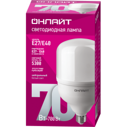 Лампа светодиодная высокомощная 82 906 OLL-T140-70-230-840-E27E40 70Вт 4000К нейтр. бел. E27/E40 5300лм 176-264В ОНЛАЙТ 82906