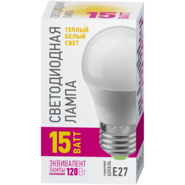 Лампа светодиодная 90 437 OLL-G45-15-230-2.7K-E27-PROMO 15Вт шар 2700К E27 220-240В ОНЛАЙТ 90437