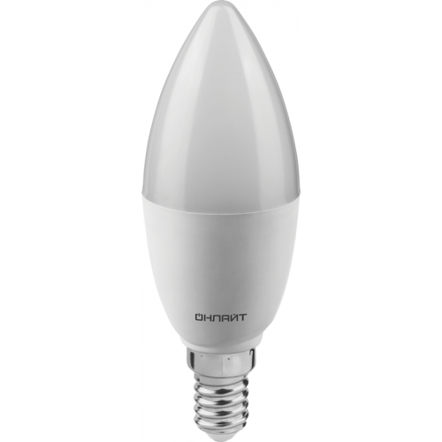 Лампа светодиодная 90 454 OLL-C37-15-230-6.5K-E14-FR 15Вт свеча 6500К холод. бел. E14 1500лм 176-264В ОНЛАЙТ 90454