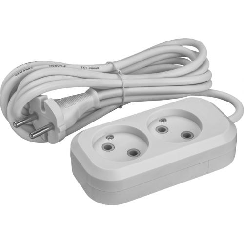 Удлинитель 2х5м без заземл. 10А IP20 90505 OPE-S-02-500-X-2х1 ОНЛАЙТ 90505
