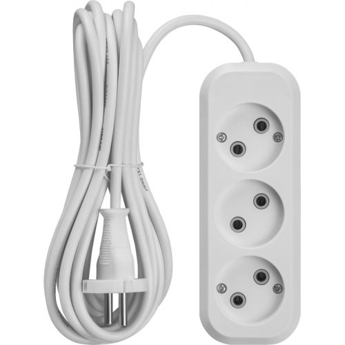 Удлинитель 3х5м без заземл. 10А IP20 90509 OPE-S-03-500-X-2х1 ОНЛАЙТ 90509