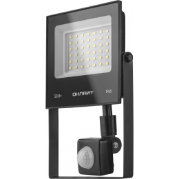 Прожектор светодиодный 90 687 OFL-02-50-6.5K-BL-IP65-LED 50Вт 6500К IP65 4000лм с датчиком движения черн. ОНЛАЙТ 90687