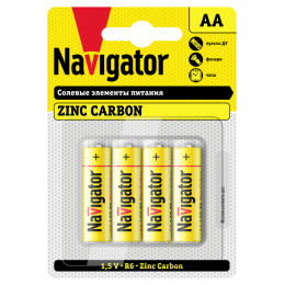 Элемент питания солевой AA/R6 94 758 NBT-NS-R6-BP4 (блист.4шт) Navigator 94758