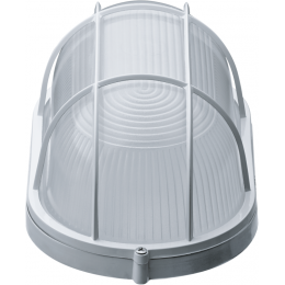 Светильник ЛОН 94 805 NBL-O2-100-E27/WH 1х100Вт E27 IP54 (аналог НПБ 1202 бел. овал с решеткой 100Вт) Navigator 94805