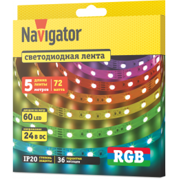 Лента светодиодная 95 313 NLS-5050RGB60-14.4-IP20-24V (уп.5м) Navigator 95313