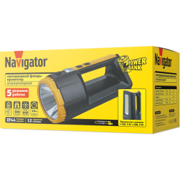 Фонарь-прожектор аккумуляторный 95 566 NPT-SP36-ACCU прожектор/кемпинг 1LED 5W+50COB 8Вт 3хli-ion 1.2А.ч Navigator 95566