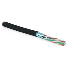 Кабель витая пара экранир. FTP (F/UTP) кат.6 4 пары 23 AWG ОЖ solid для внешн. прокладки LSZH UFTP4-C6-SOLID-OUTDOOR-LSZH-BK-500 (500м) черн. Hyperline 227934