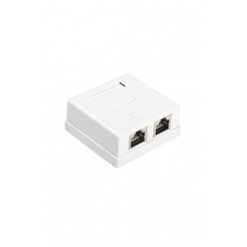 Розетка компьютерная 2-м ОП SB1-2-8P8C-C6-SH-WH RJ45 (8P8C) кат.6 экранир. Dual IDC Hyperline 430237