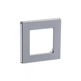 Рамка Levit 1п серебр./дым. черн. ABB 2CHH015010A6070