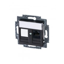 Розетка компьютерная Levit RJ45 кат.5E с заглушкой антрацит ABB 2CHH295117A6063