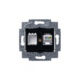 Розетка компьютерная Levit RJ45 кат.5E с заглушкой антрацит ABB 2CHH295117A6063