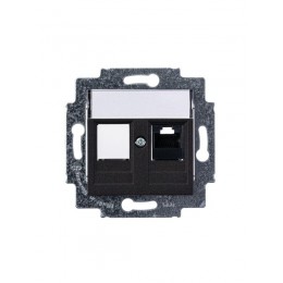 Розетка компьютерная Levit RJ45 кат.5E с заглушкой антрацит ABB 2CHH295117A6063