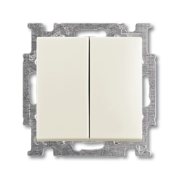 Выключатель 2-кл. 1п СП Basic 55 10А IP20 с клавишей механизм chalet-white ABB 2CKA001012A2187