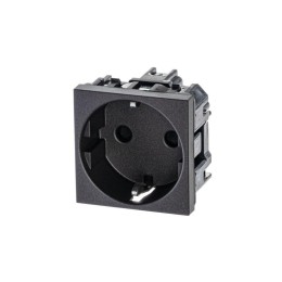 Розетка 1-м СП 2мод. Zenit 16А IP21 250В с заземл. Schuko защ. шторки механизм антрацит ABB 2CLA228800N1801