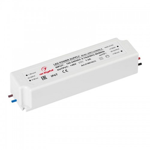 Блок питания ARPV-LV48060-A 60Вт 48В 1.3А IP67 пластик Arlight 019010(1)