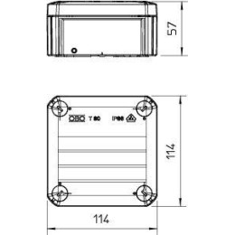 Коробка распределительная 100х100х48мм IP66 T60 OE закрыт. свет. сер. OBO 2007239