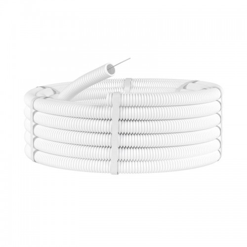 Труба гофрированная ПЛЛ гибкая d16мм с протяжкой безгалоген. (HF) ПВ-0 бел. (уп.100м) DKC 81816