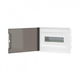 Щиток встраиваемый FRAME 12мод с тонированной дверцей с 2 шинами PEN на 6 и 8 отверст. бел. DKC F12B1WD