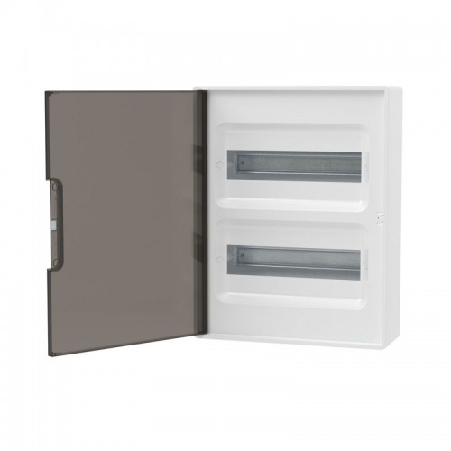 Щиток настенный 24мод. FRAME с тонированной дверцей с шин. PEN 2шт 8 отв. + 2шт 6 отв. бел. DKC F24W1WD