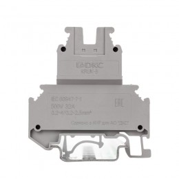 Клемма двухуровневая винтовой зажим 4 точки подключения 2.5кв.мм сер. DKC KRUK-3