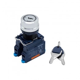 Головка переключателя с ключом на 3 положения с фиксацией стандартная ручка алюм. черн. DKC M22S-KL3A