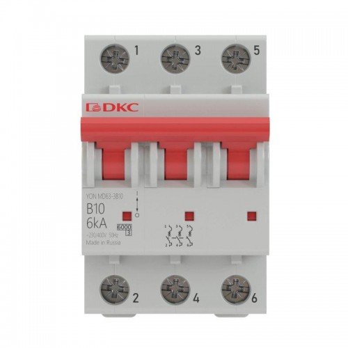 Выключатель автоматический модульный 3п C 63А 6кА MD63 YON MD63-3C63-6