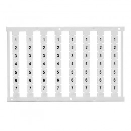 Маркировка для клемм ширина 5мм узкая для клемм Push-in бел. от 1 до 12 горизонтальная ориентация 1шт = карта из 96 маркеров (уп.10шт) DKC NUPUTUK-5F-1-12H