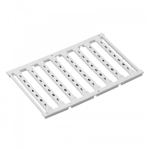 Маркировка для клемм ширина 5мм узкая для клемм Push-in бел. от 1 до 12 вертикальная ориентация 1шт = карта из 96 маркеров (уп.10шт) DKC NUPUTUK-5F-1-12V