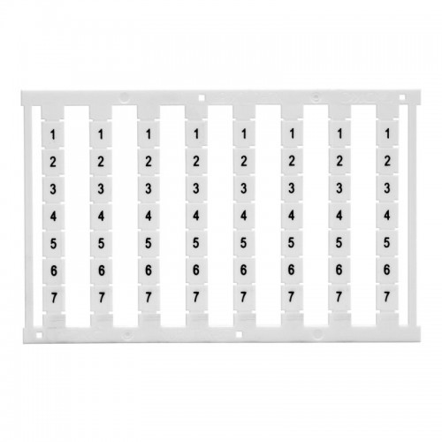 Маркировка для клемм ширина 5мм узкая для клемм Push-in бел. без надписей 1шт = карта из 96 маркеров (уп.10шт) DKC NUPUTUK-5F