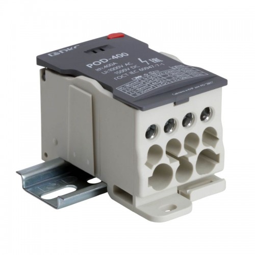 Блок распределительный винтовой зажим 1х185кв.мм 2х35кв.мм 5х16кв.мм 4х10кв.мм DKC POD-400